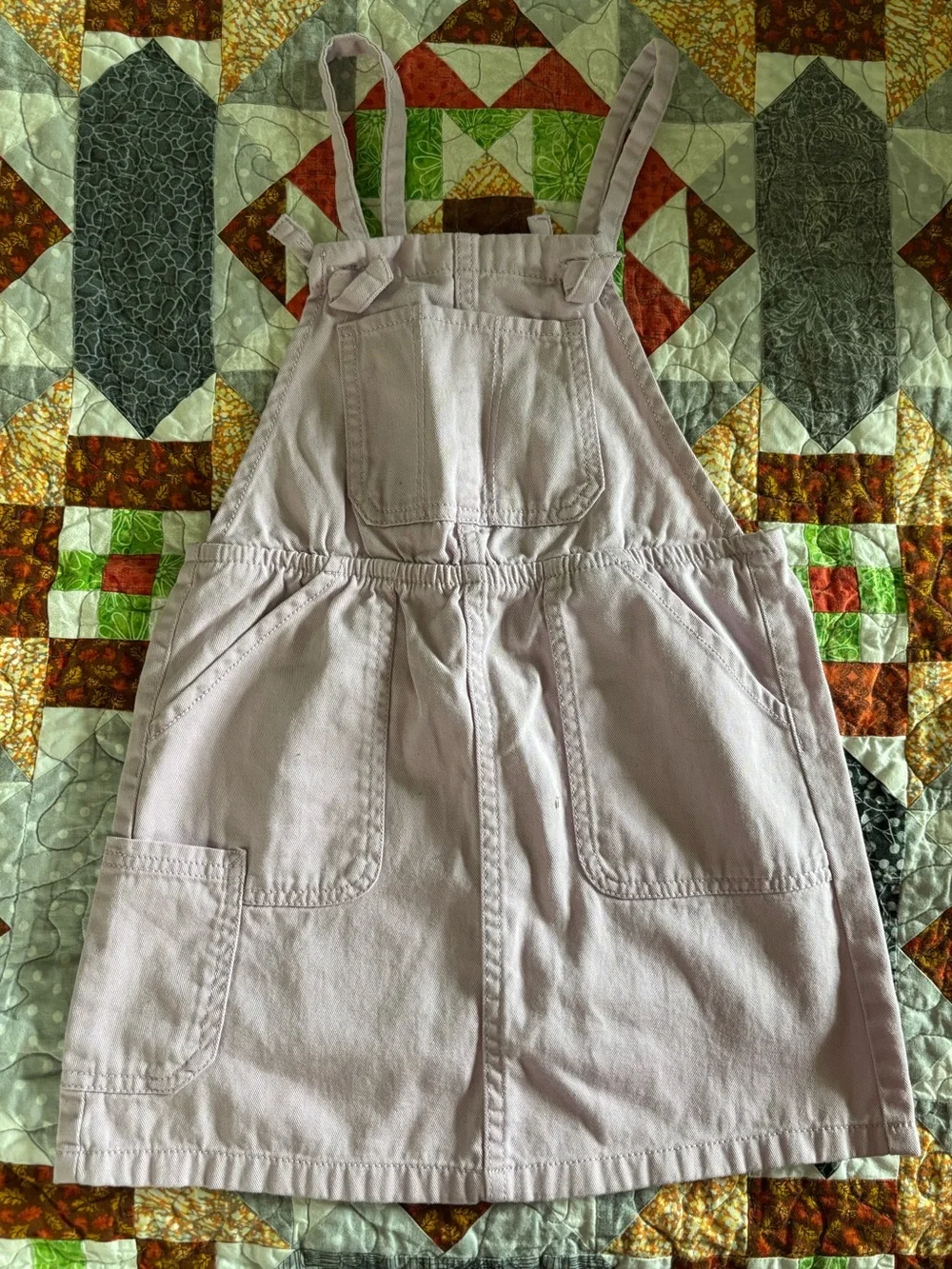 Oshkosh B’gosh Lavender Cotton Denim Jumper Overall Dress Size 6-6X